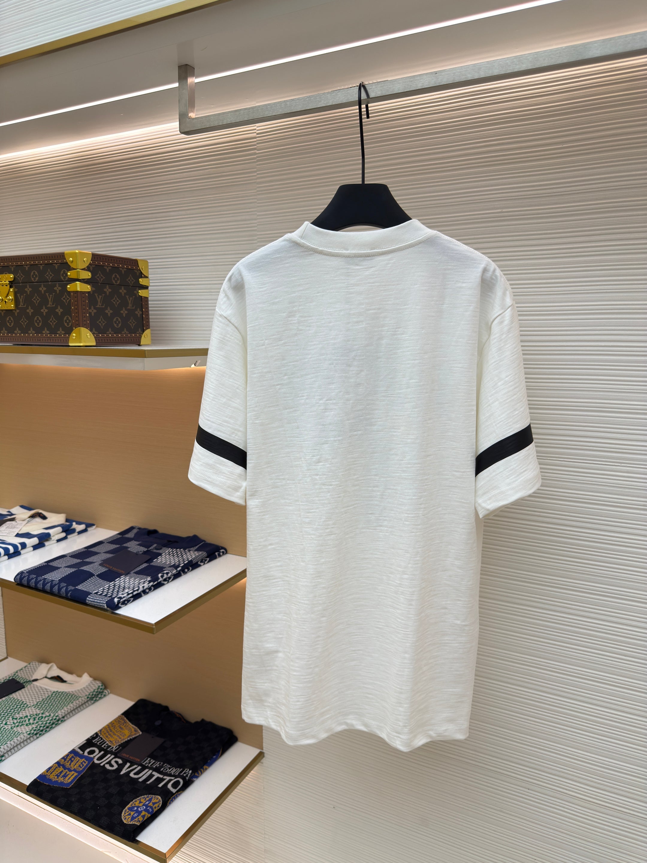 DIOR LEWIS HAMILTON T-SHIRT IN WHITE AND BLUE GRAPHIC LOGO