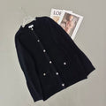 Chanel Black Cardigan In Wool Mix Velvet