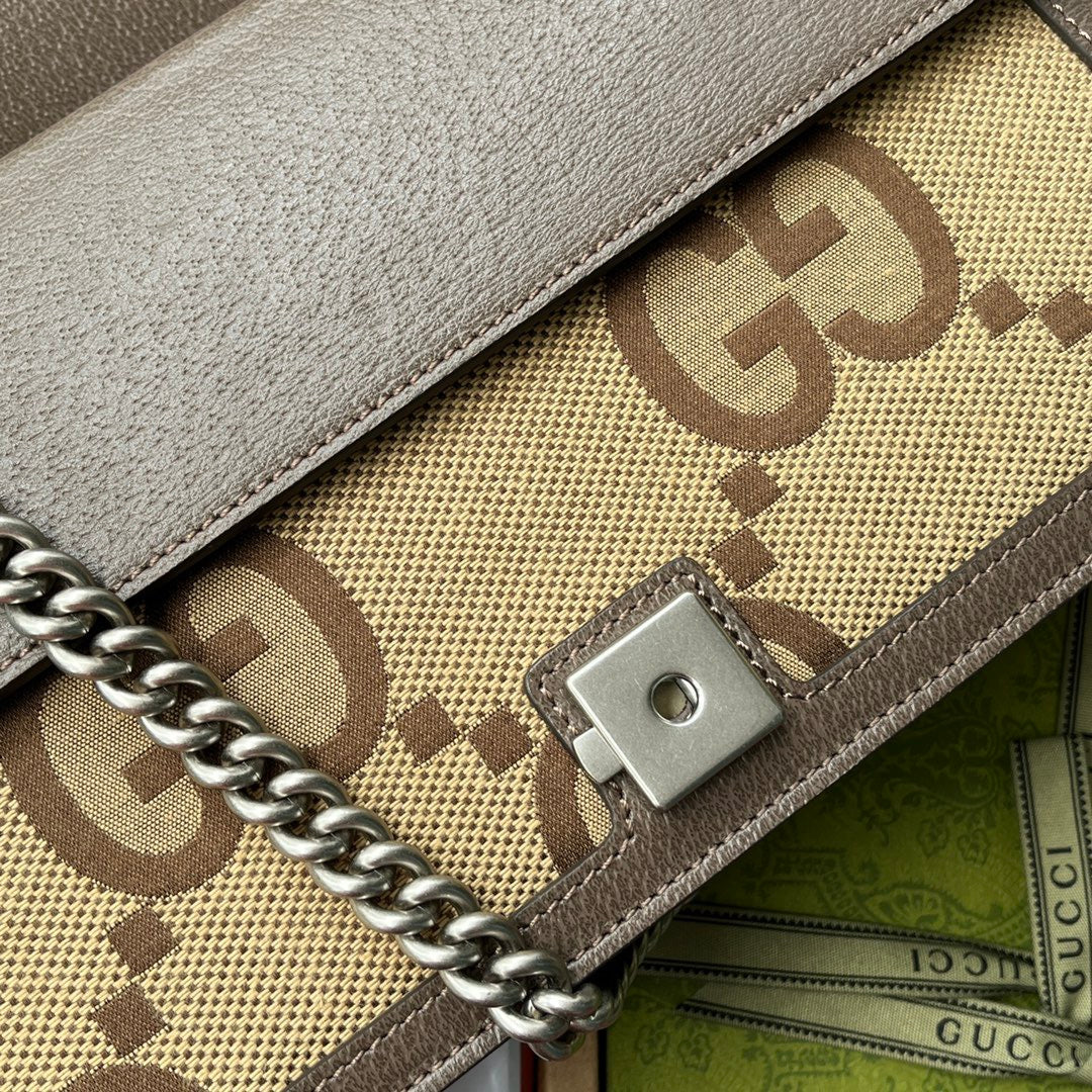 GUCCI DIONYSUS SHOULDER BAG 28 IN TAN BROWN CALFSKIN