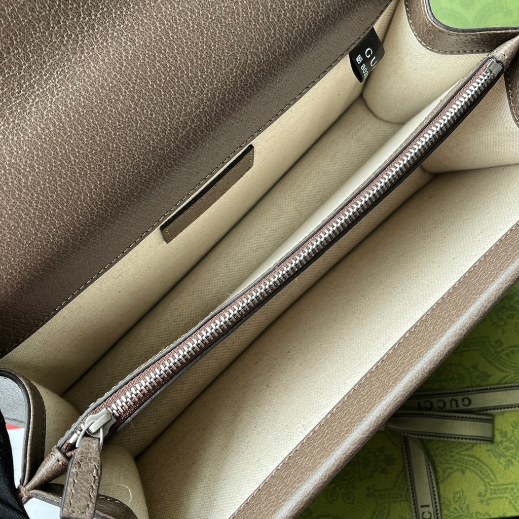 GUCCI DIONYSUS SHOULDER BAG 28 IN TAN BROWN CALFSKIN
