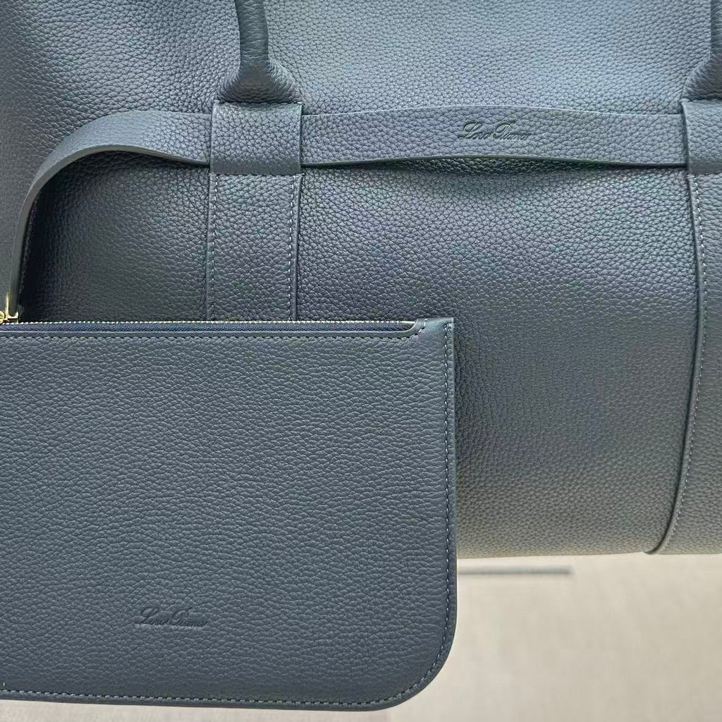 LP GHIERA SHOPPER BAG 40 IN DARK BLUE CALFSKIN