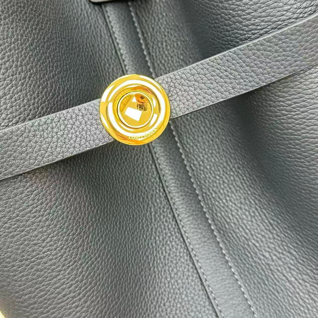 LP GHIERA SHOPPER BAG 40 IN DARK BLUE CALFSKIN