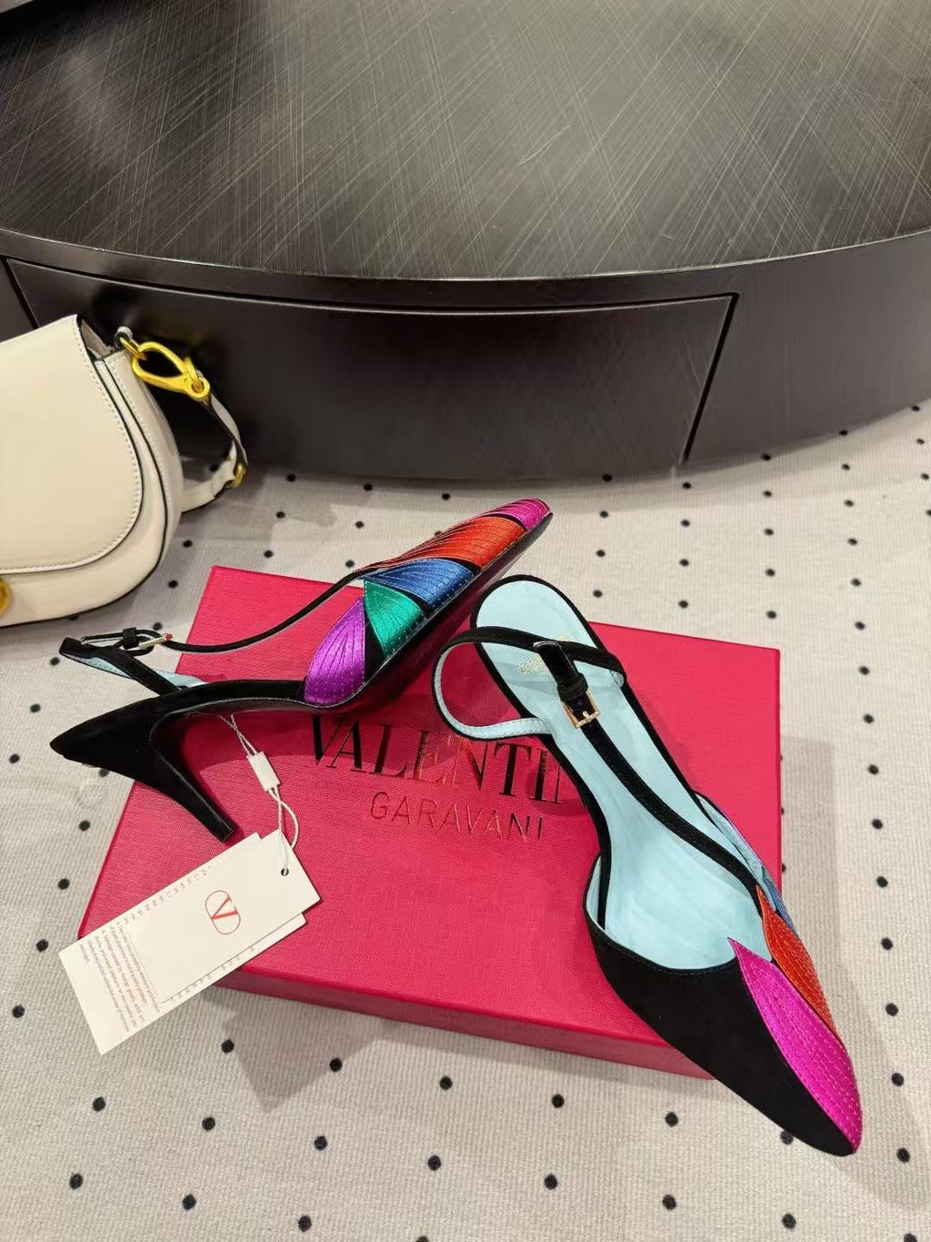 VALENTINO GARAVANI FOLIEFOLIAGE SLINGBACK PUMPS IN COLORFUL