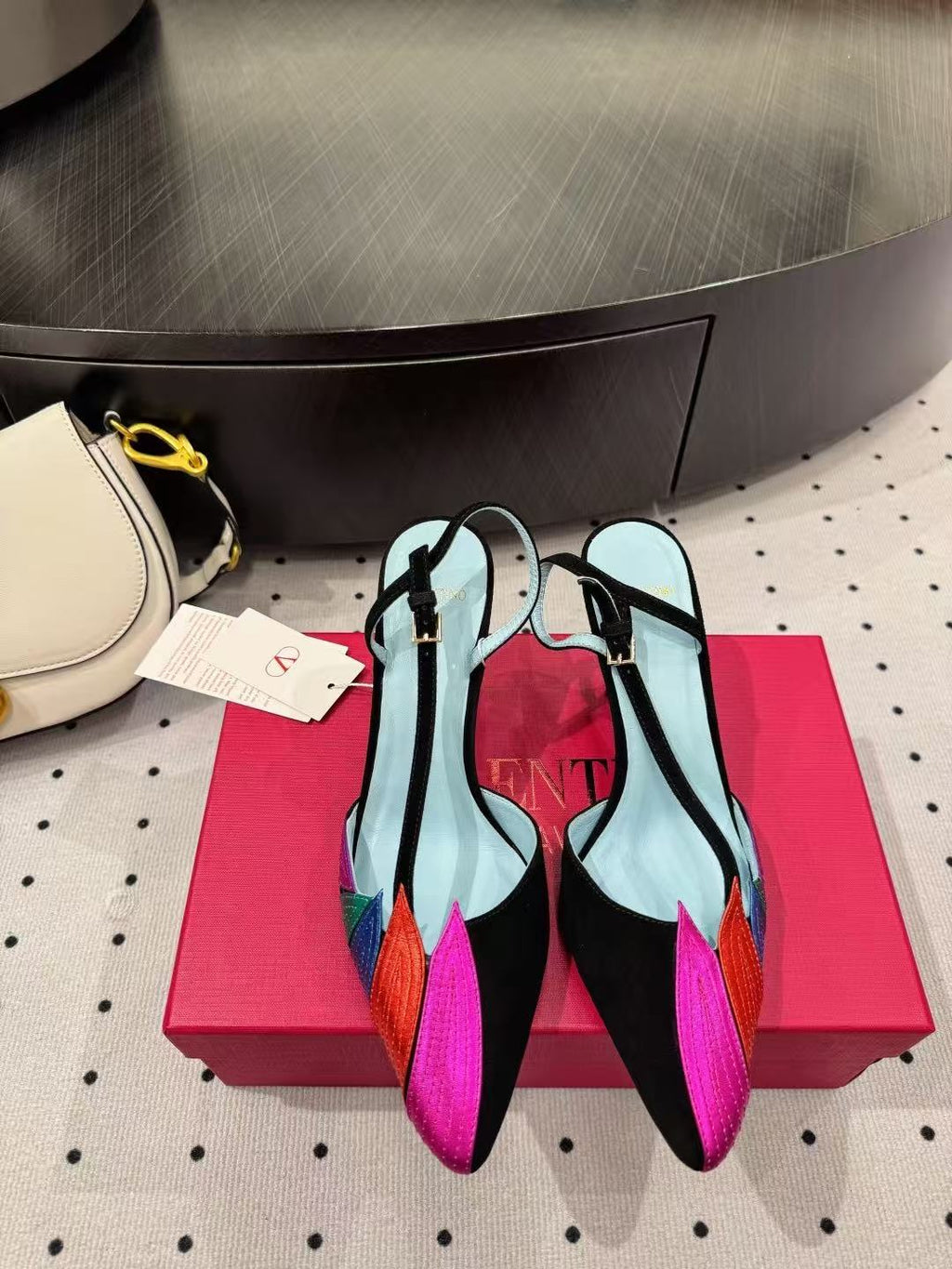 VALENTINO GARAVANI FOLIEFOLIAGE SLINGBACK PUMPS IN COLORFUL