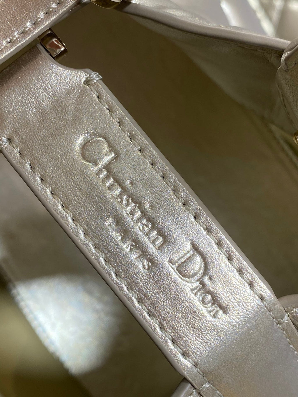 DIOR TOUJOURS TOTE BAG 28 IN GOLD METALLIC CALFSKIN