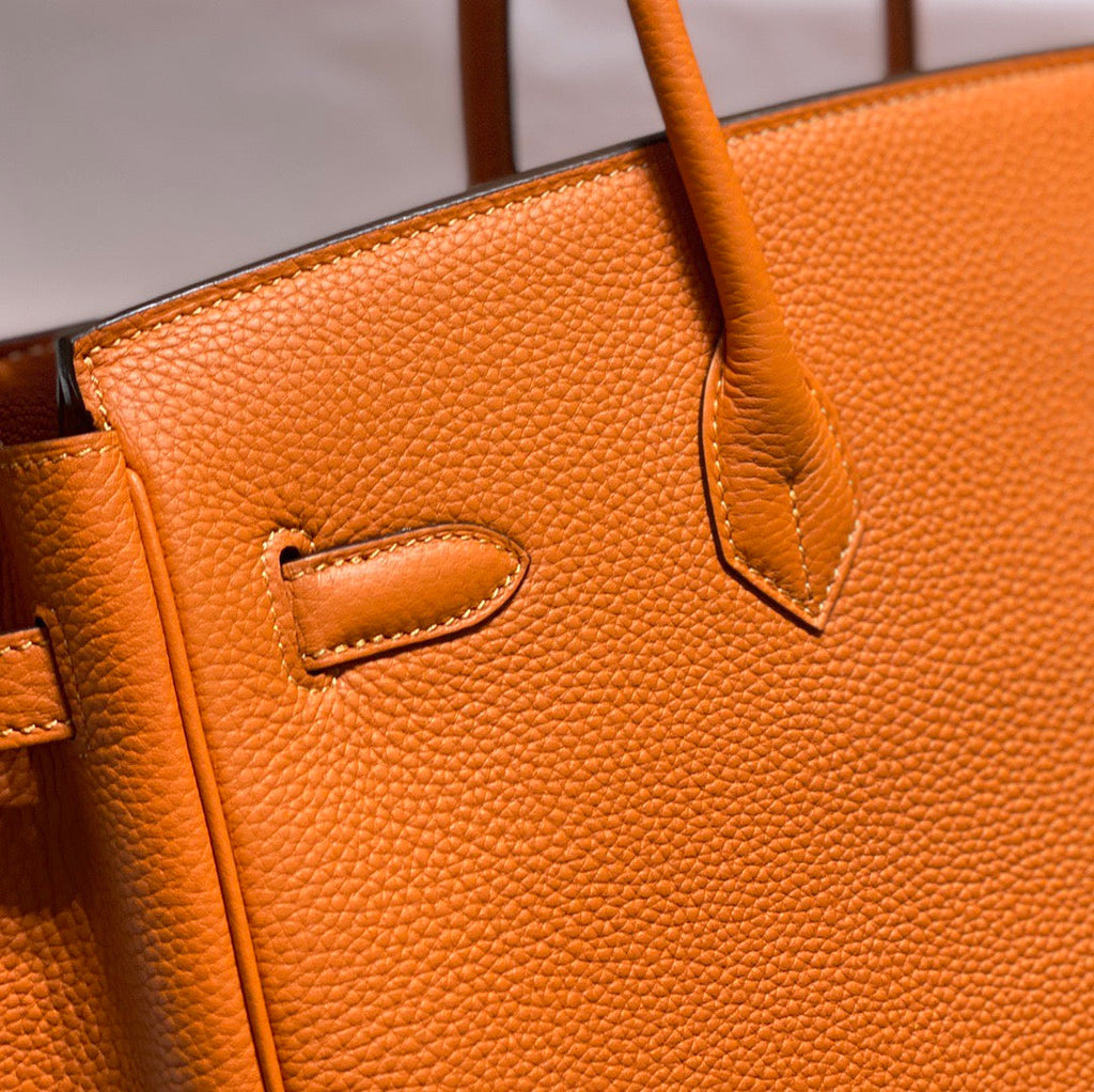 HERMES BIRKIN 35 IN LIGHT ORANGE TOGO LEATHER  GOLD HARDWARE
