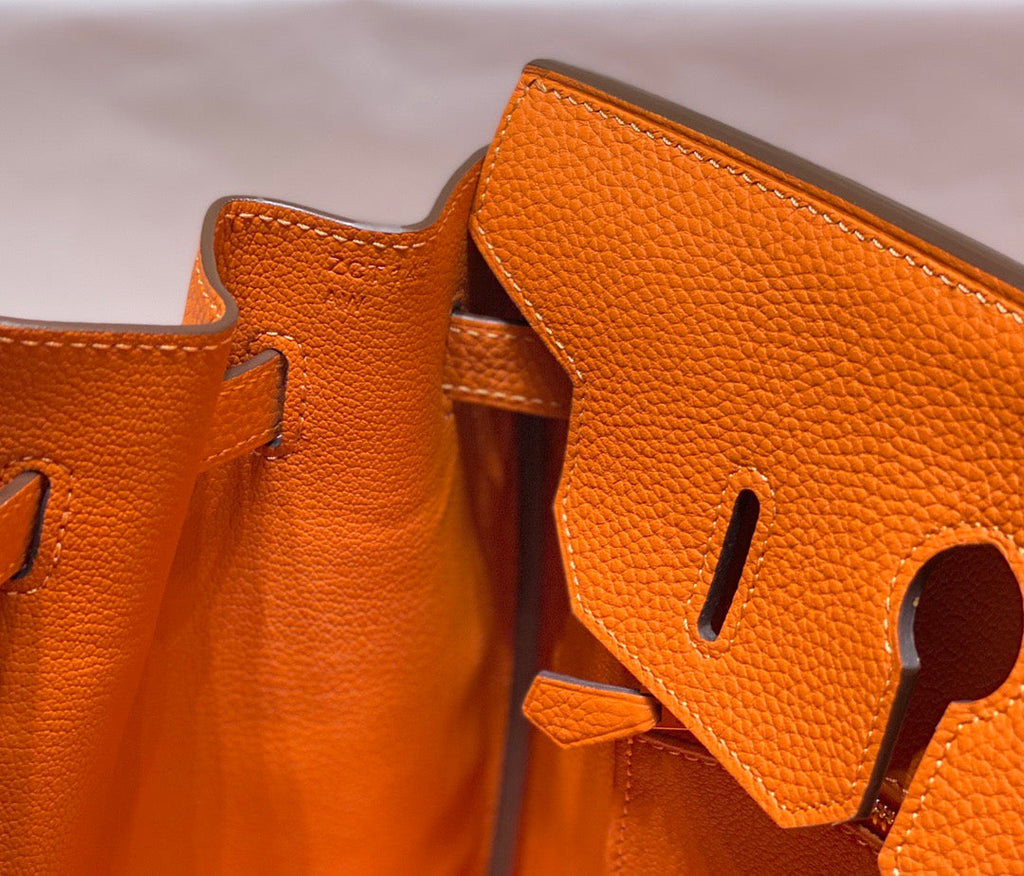 HERMES BIRKIN 35 IN LIGHT ORANGE TOGO LEATHER  GOLD HARDWARE