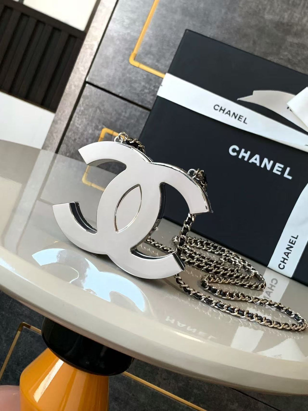 CC CLASSIC BAG CHAIN IN SILVER METAL