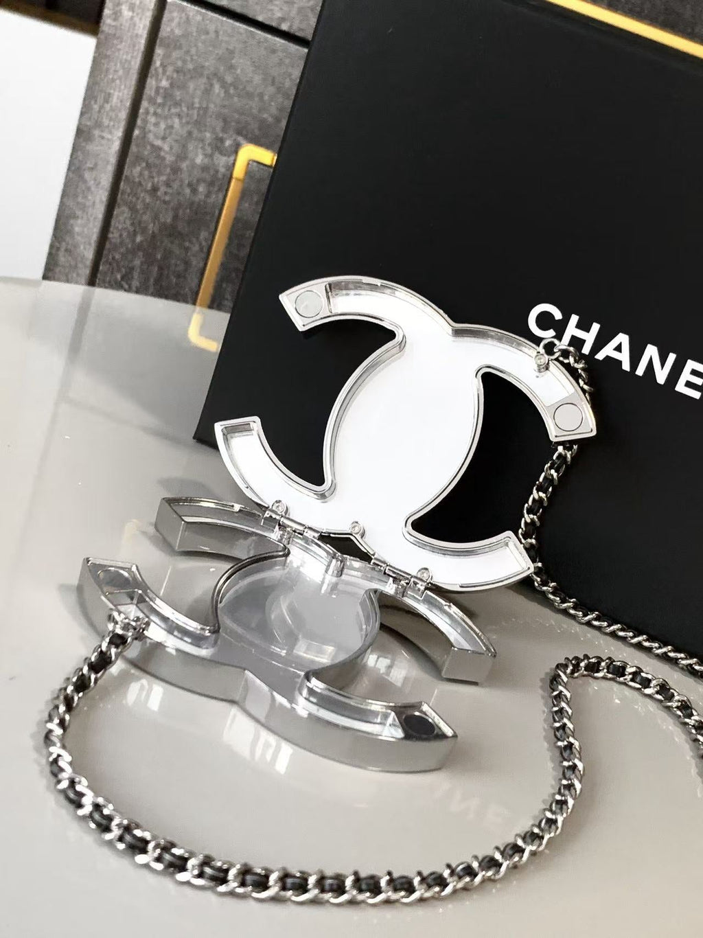 CC CLASSIC BAG CHAIN IN SILVER METAL