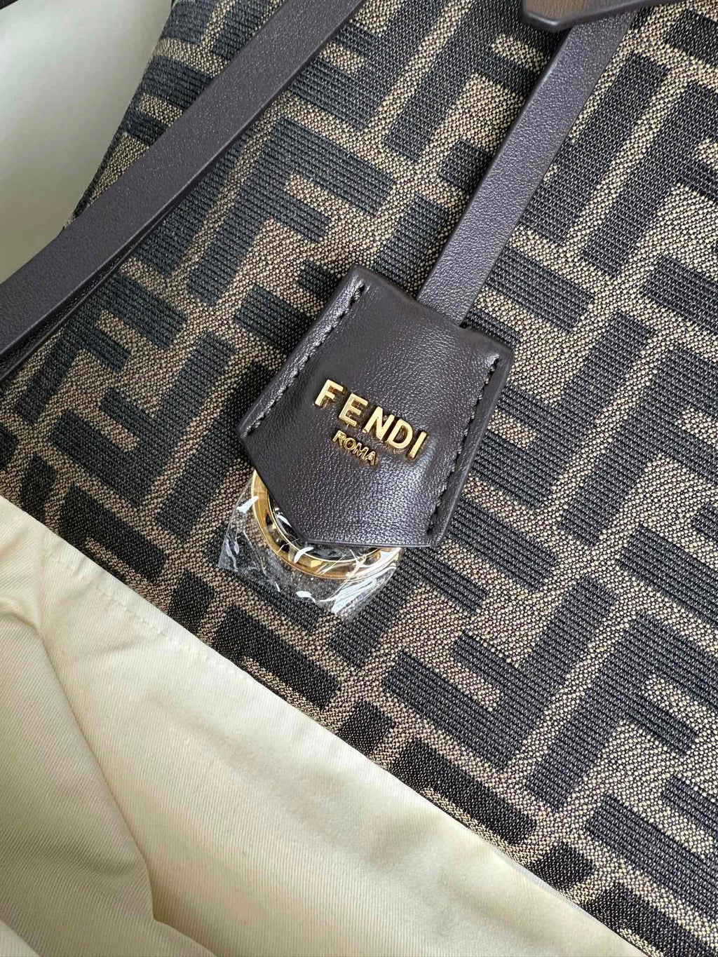 FENDI BY THE WAY SOFT MEDIUM BAG 29 IN BROWN FF JACQUARD FABRIC