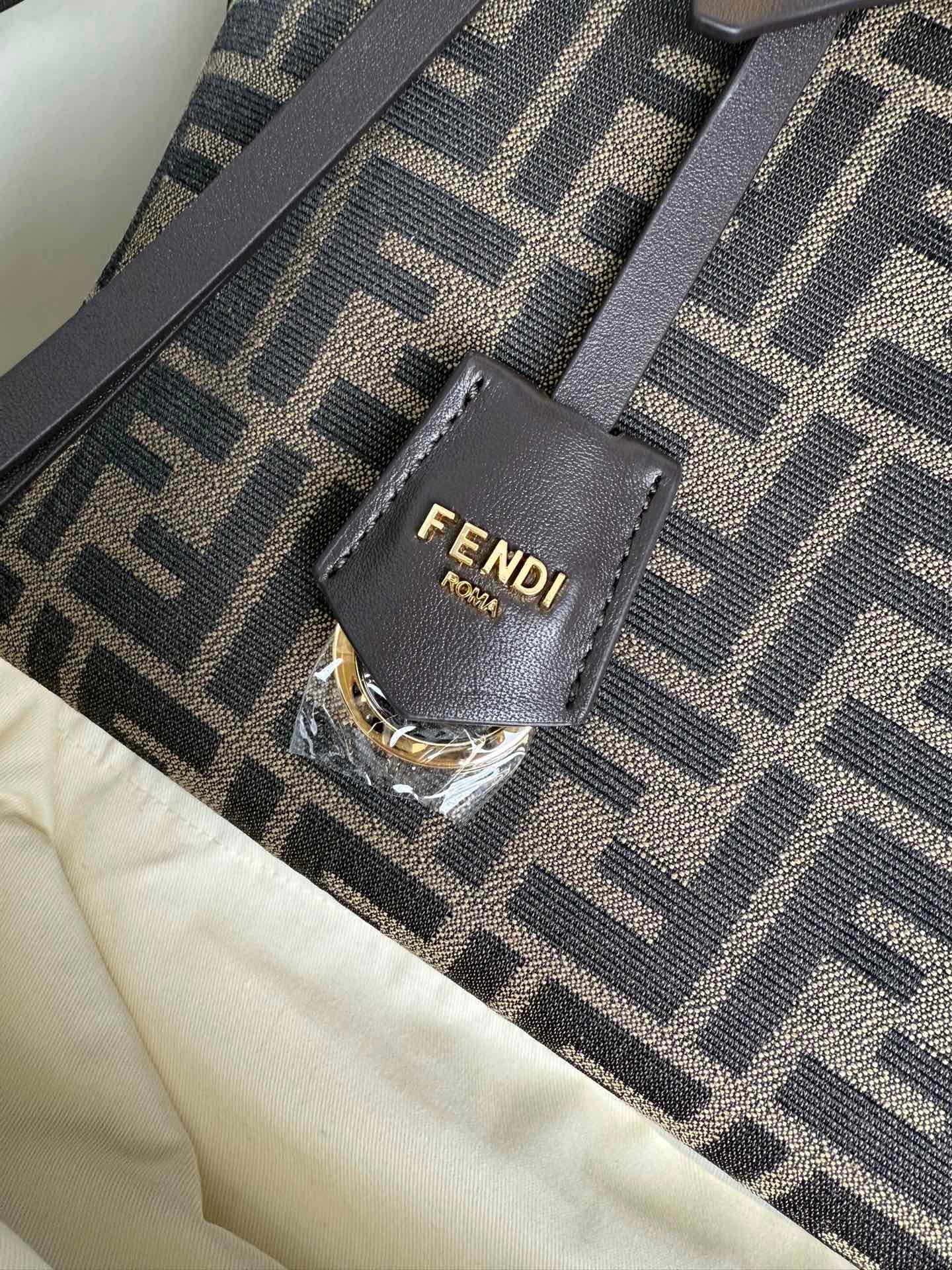 FENDI BY THE WAY SOFT MEDIUM BAG 29 IN BROWN FF JACQUARD FABRIC