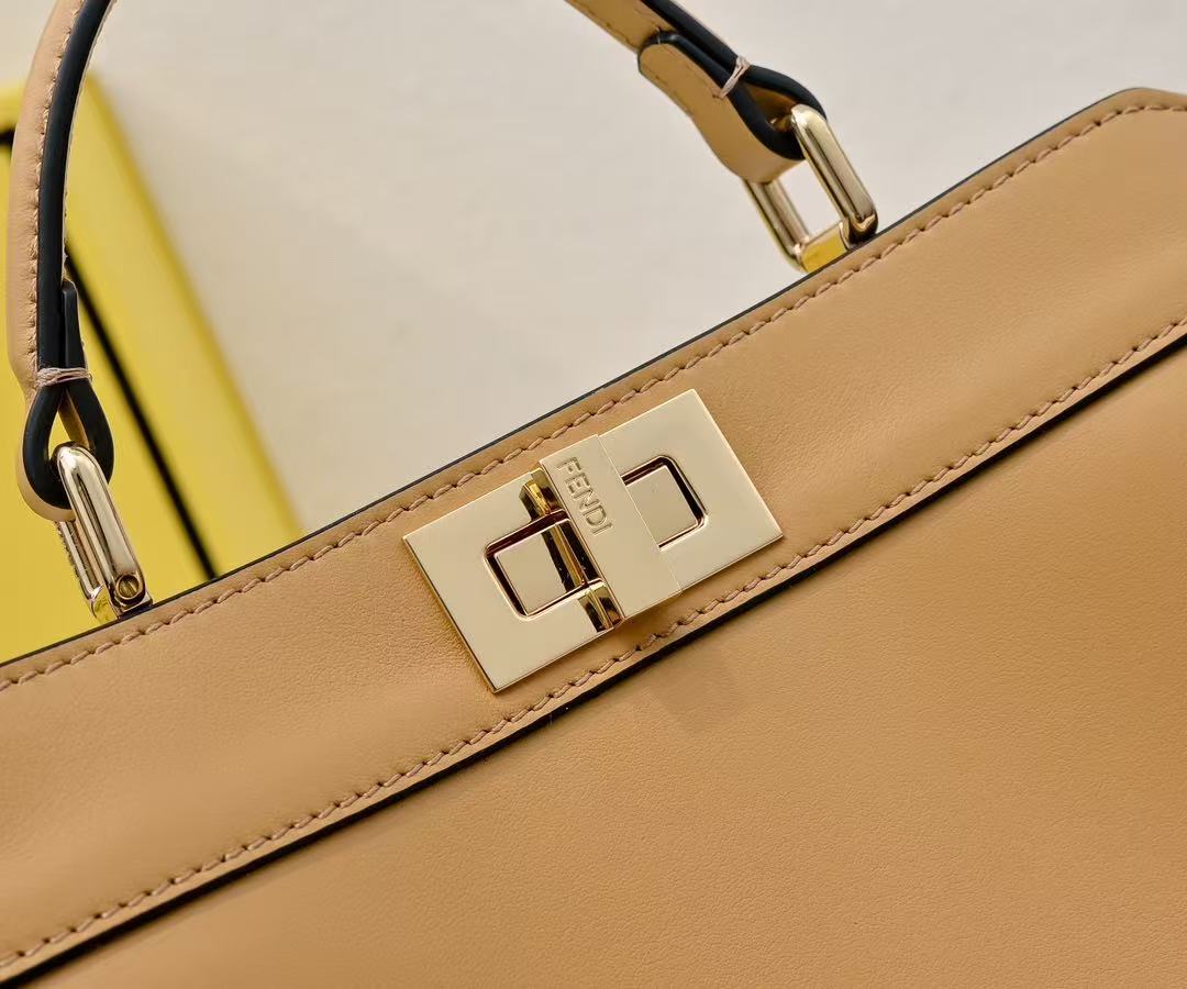 PEEKABOO ISEEU PETITE 27 BAG IN LIGHT BROWN CALFSKIN GOLD HARDWARE