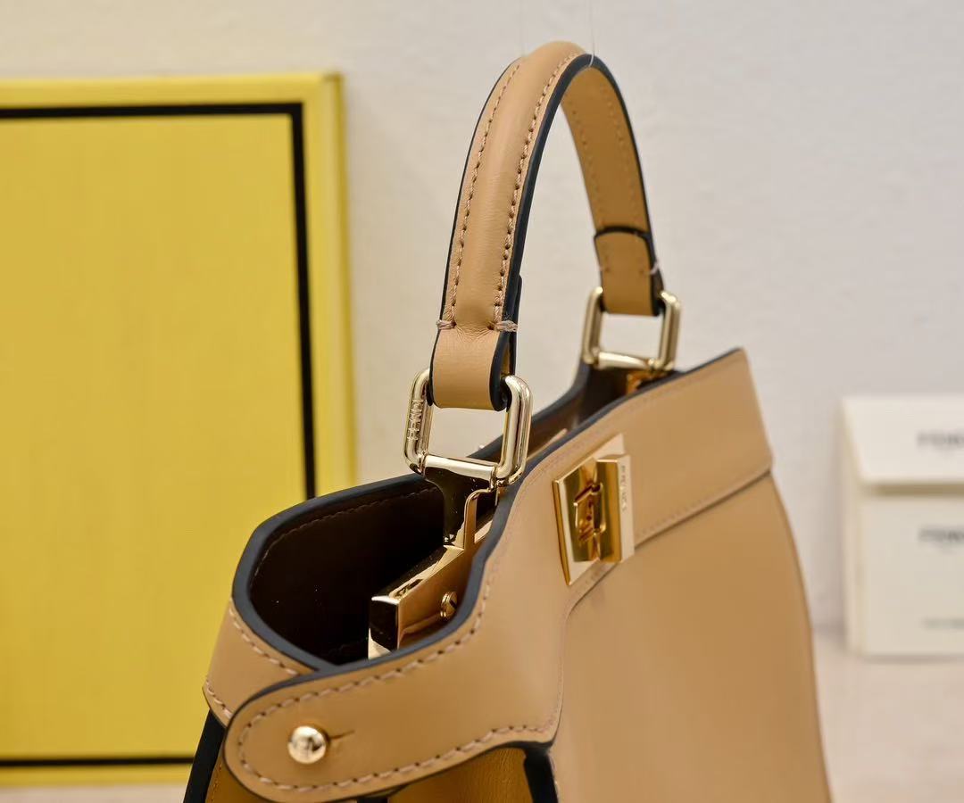 PEEKABOO ISEEU PETITE 27 BAG IN LIGHT BROWN CALFSKIN GOLD HARDWARE