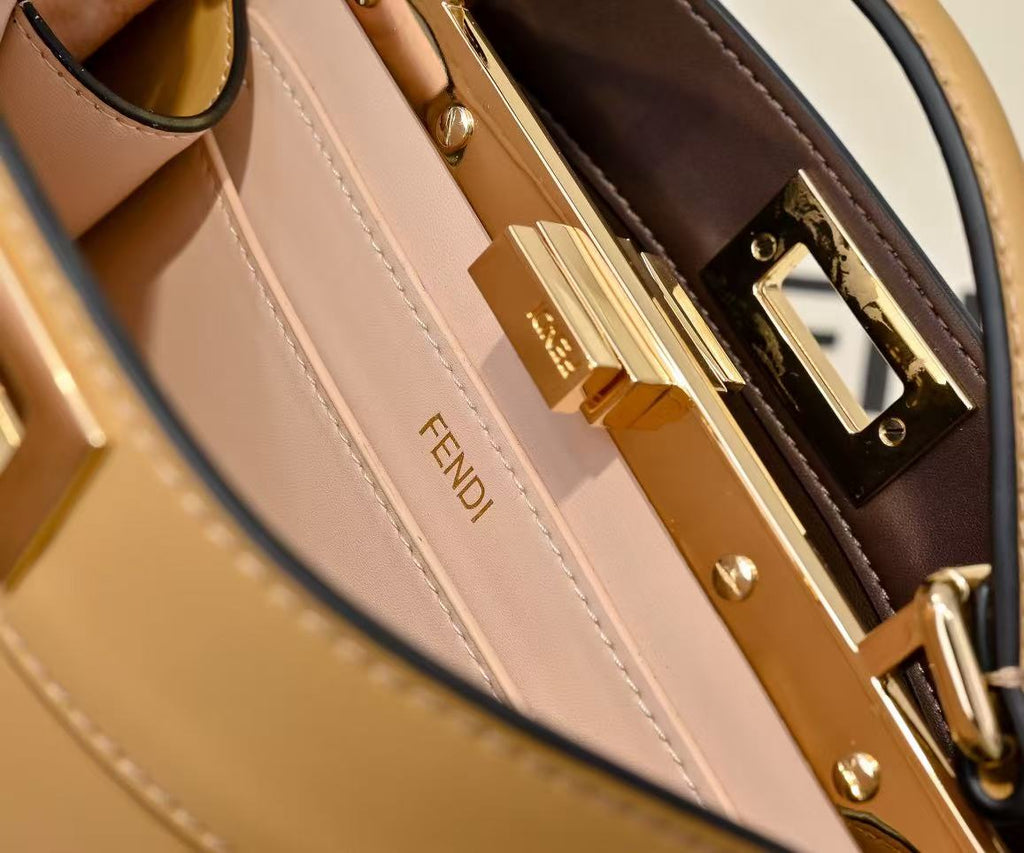 PEEKABOO ISEEU PETITE 27 BAG IN LIGHT BROWN CALFSKIN GOLD HARDWARE