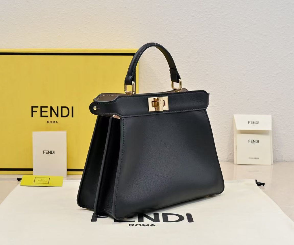 PEEKABOO ISEEU PETITE 27 BAG IN BLACK CALFSKIN GOLD HARDWARE