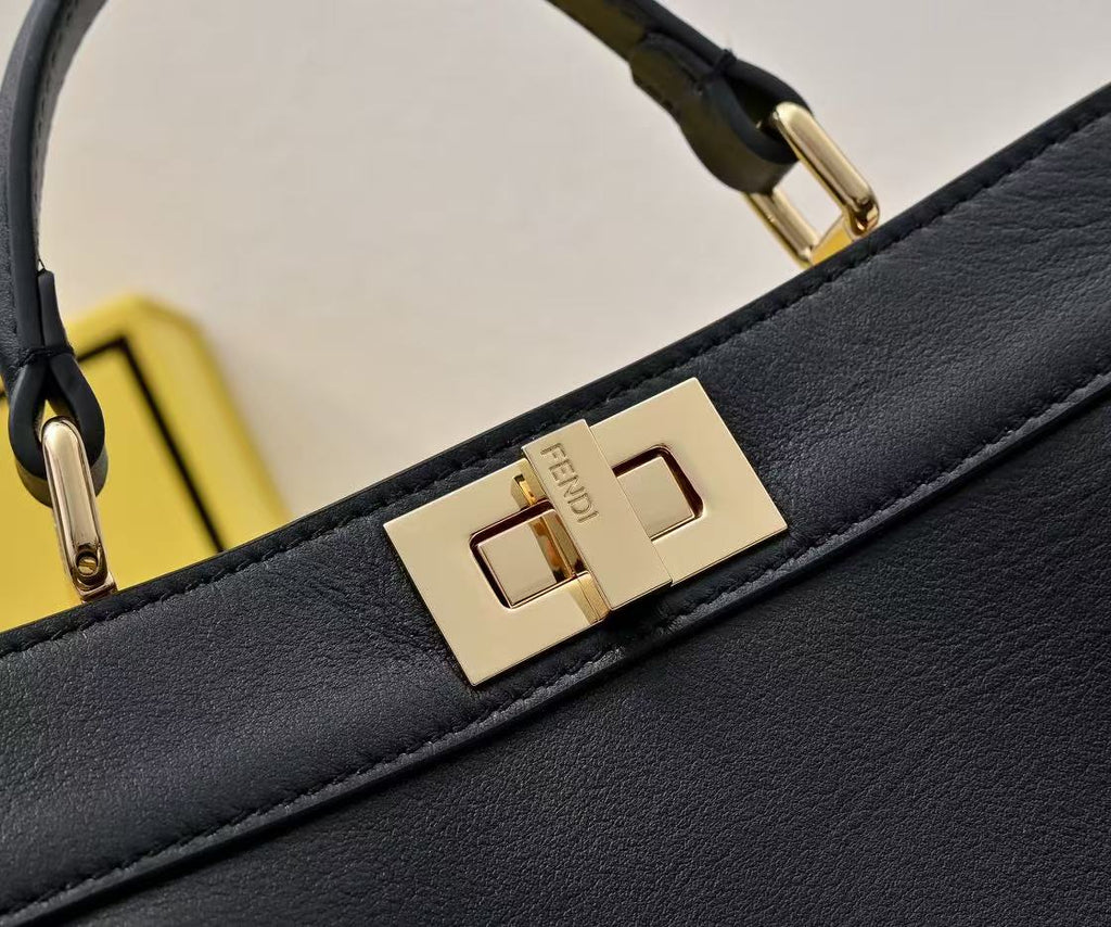 PEEKABOO ISEEU PETITE 27 BAG IN BLACK CALFSKIN GOLD HARDWARE