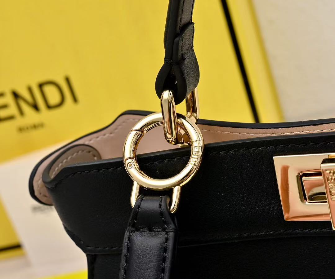 PEEKABOO ISEEU PETITE 27 BAG IN BLACK CALFSKIN GOLD HARDWARE