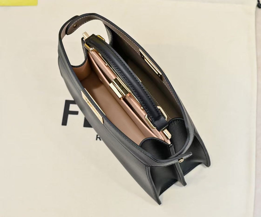 PEEKABOO ISEEU PETITE 27 BAG IN BLACK CALFSKIN GOLD HARDWARE