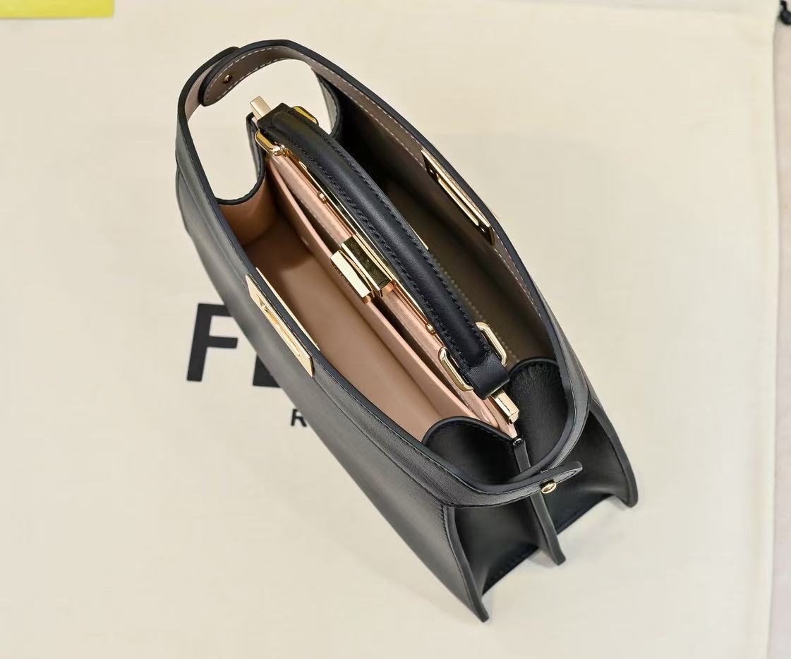 PEEKABOO ISEEU PETITE 27 BAG IN BLACK CALFSKIN GOLD HARDWARE