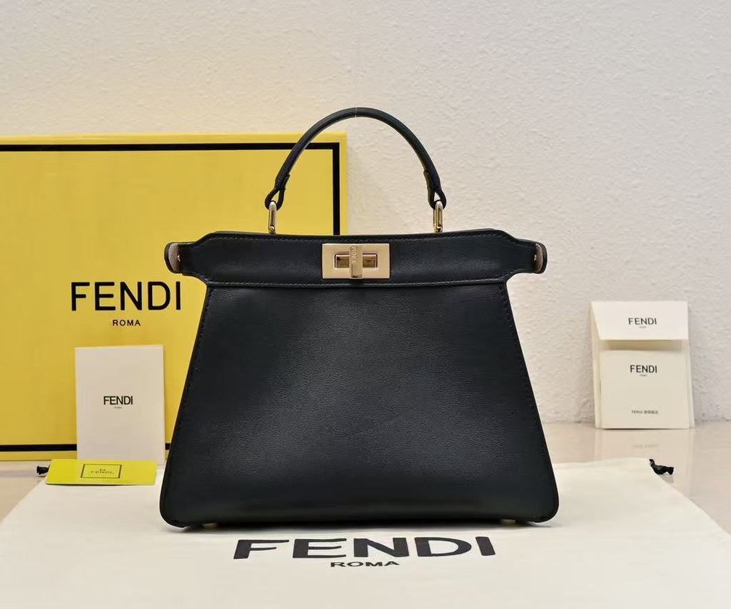 PEEKABOO ISEEU PETITE 27 BAG IN BLACK CALFSKIN GOLD HARDWARE
