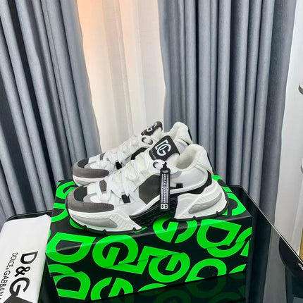 D&G AIRMASTER LOW-TOP SNEAKERS IN WHITE MIX GREY MESH