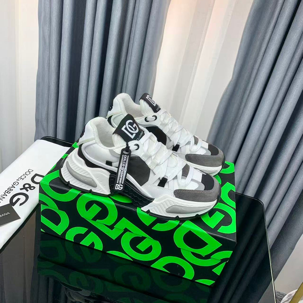 D&G AIRMASTER LOW-TOP SNEAKERS IN WHITE MIX GREY MESH