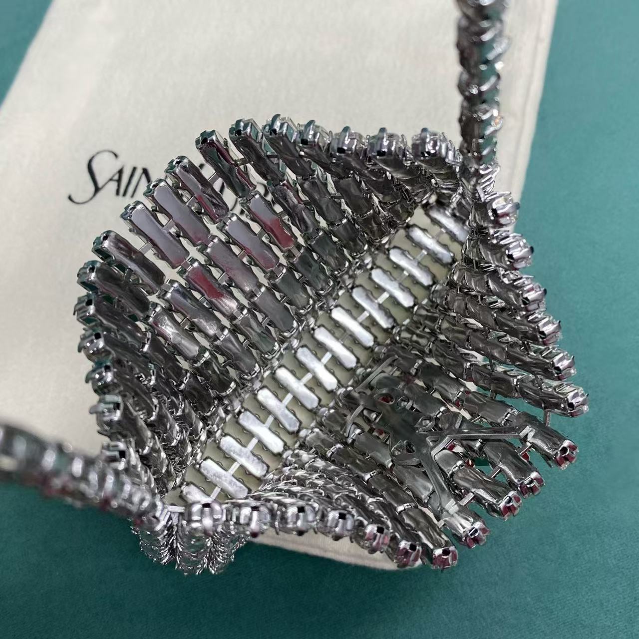 YSL CASSANDRE MICRO CRYSTAL EMBELLISHED CLUTCH
