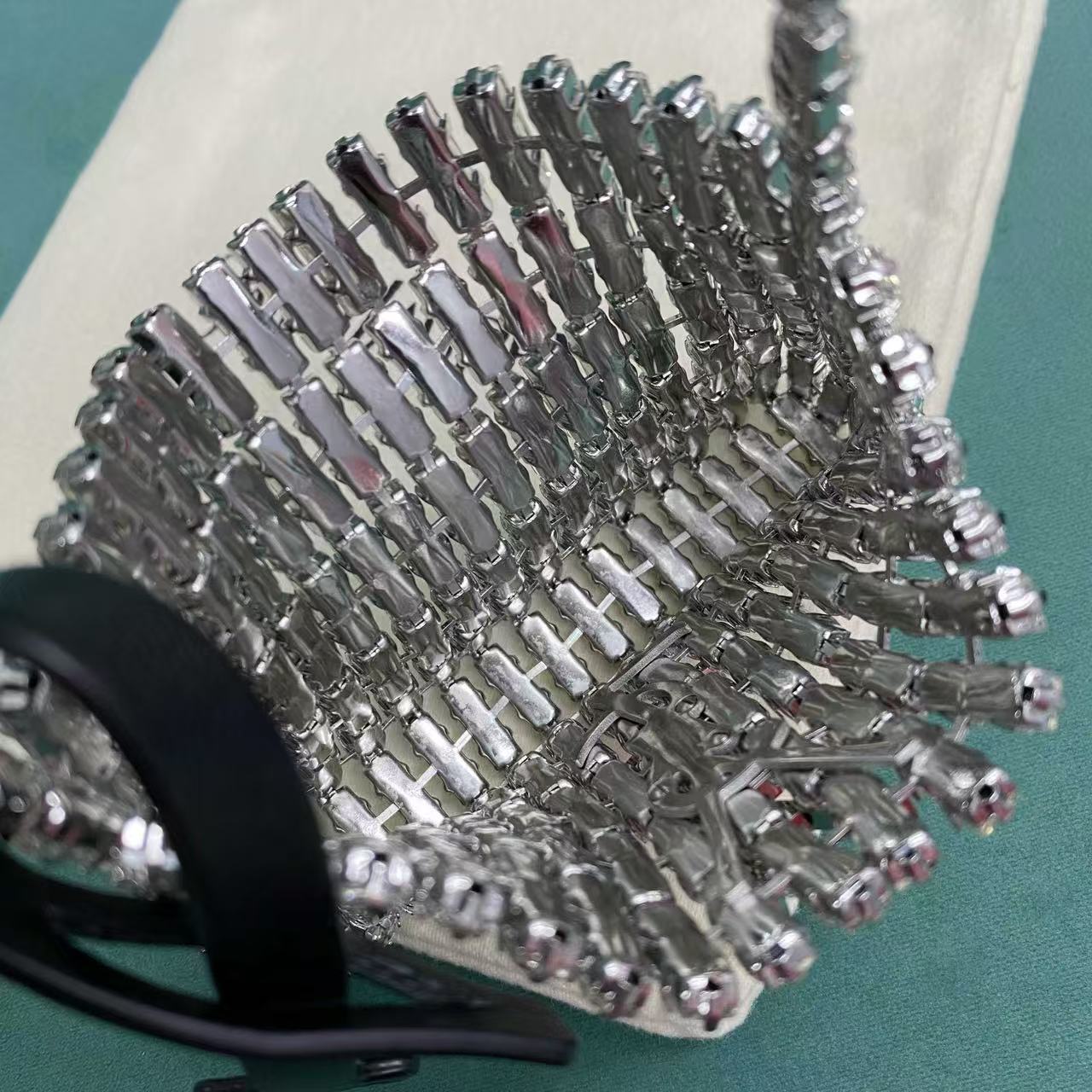 YSL CASSANDRE MICRO CRYSTAL EMBELLISHED CLUTCH
