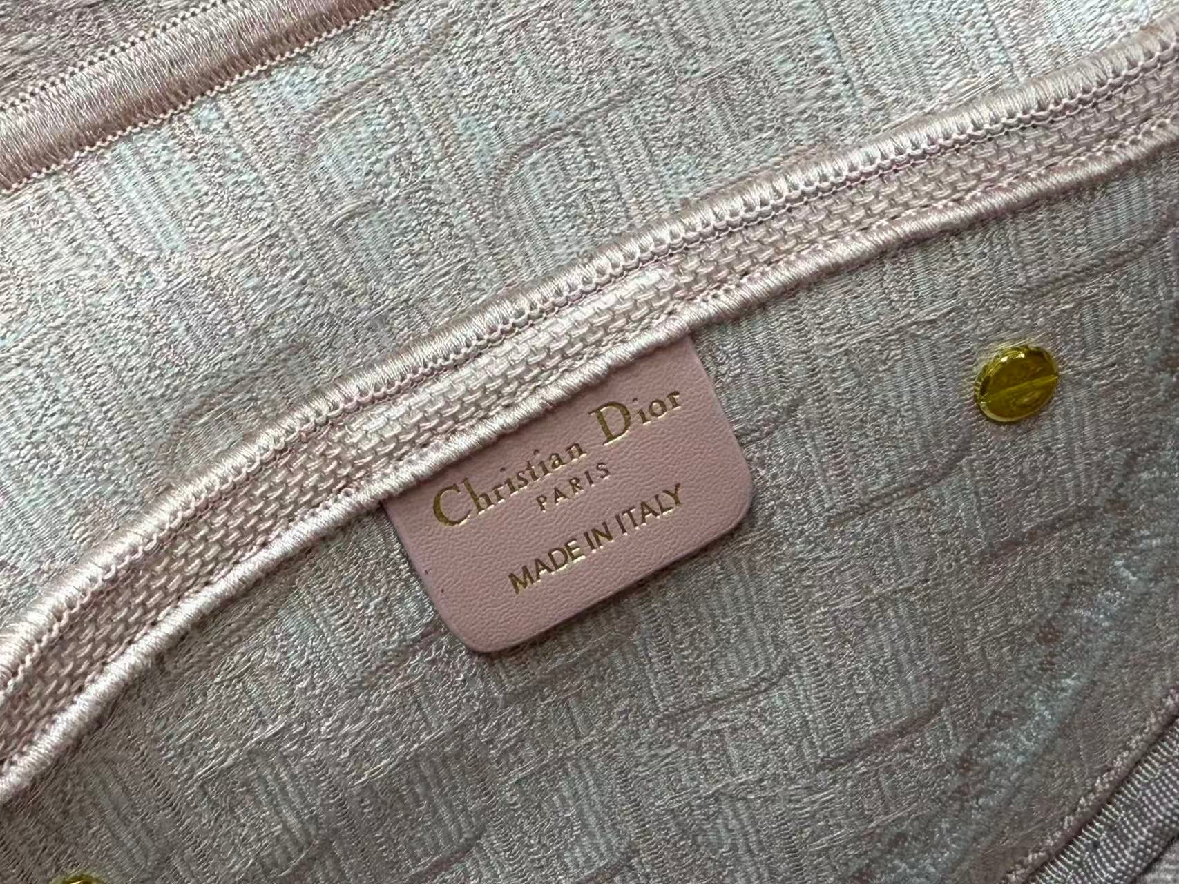 DIOR SMALL SADDLE BAG 24 IN ROSE PINK SOUPIR EMBROIDERY