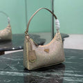 PRADA RE-EDITION 22 BAG IN BEIGE STUDDED CRYSTAL