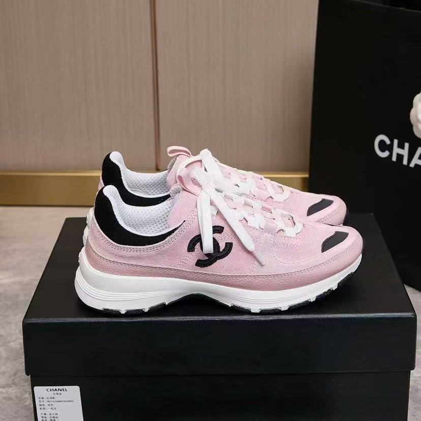CHANEL 25S LUXURY SNEAKERS IN PINK CALFSKIN AND SUEDE