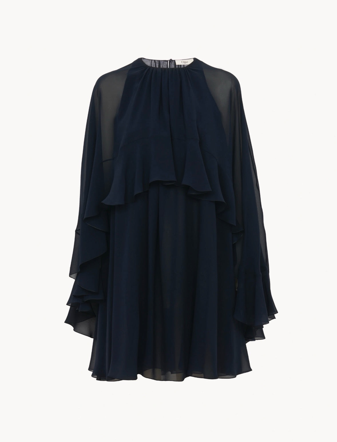 CHLOE FLUID MINI CAPE DRESS