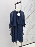 CHLOE FLUID MINI CAPE DRESS