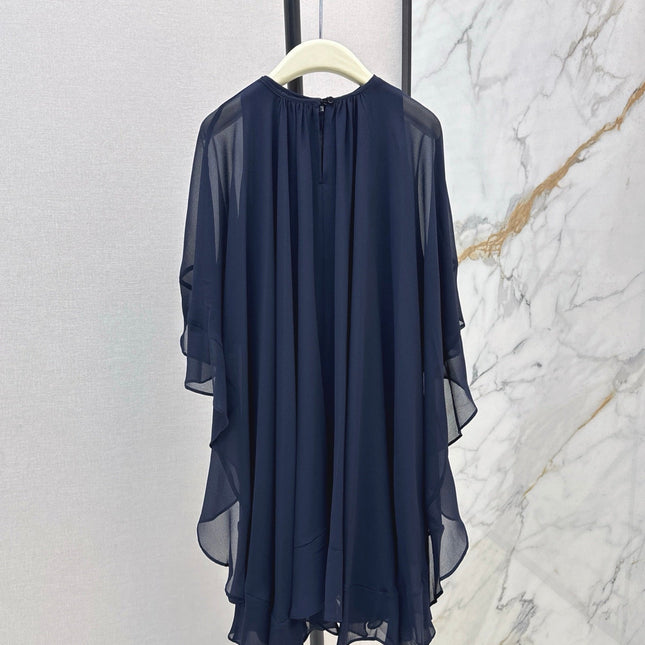 CHLOE FLUID MINI CAPE DRESS