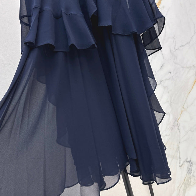 CHLOE FLUID MINI CAPE DRESS