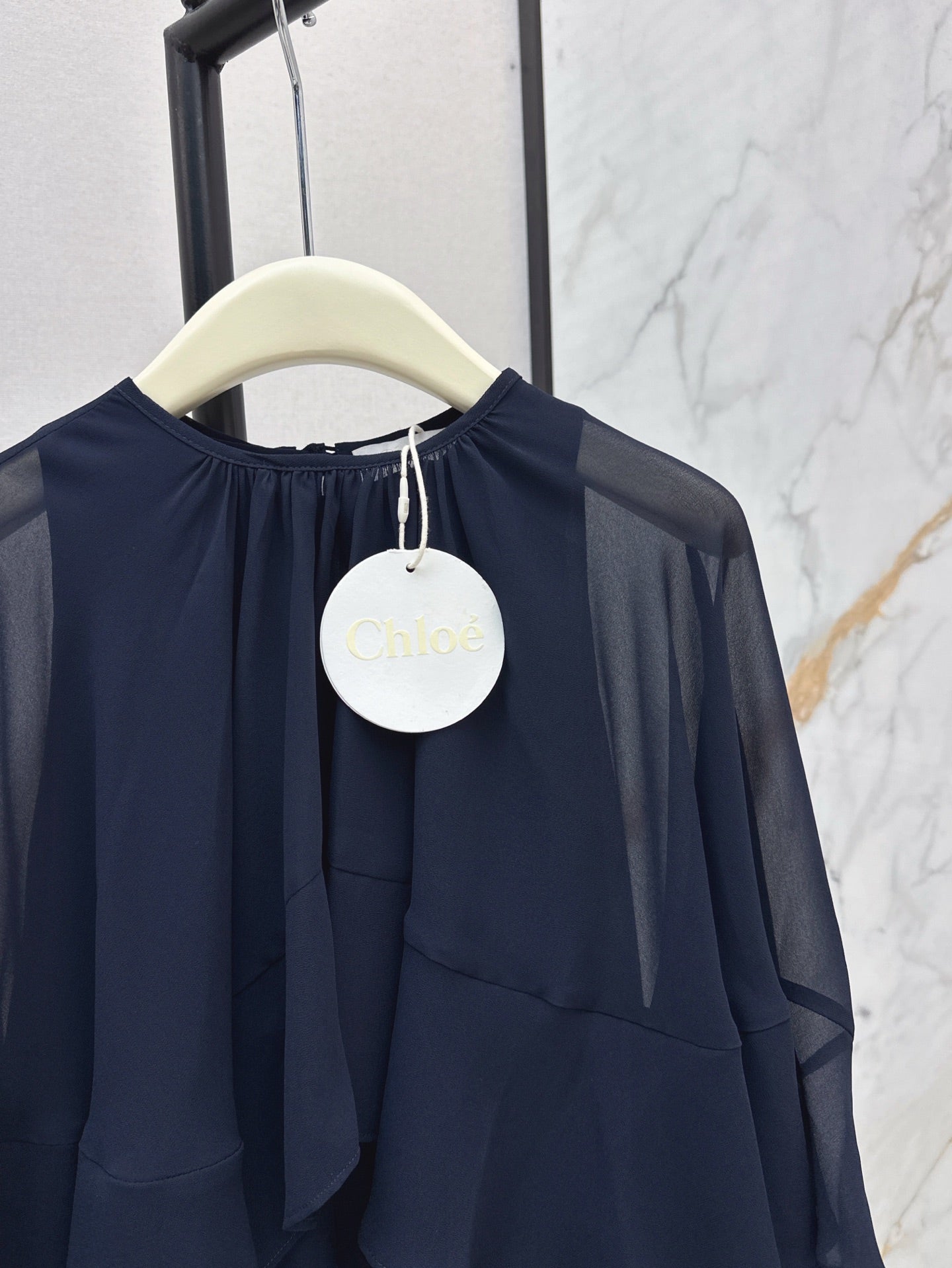 CHLOE FLUID MINI CAPE DRESS