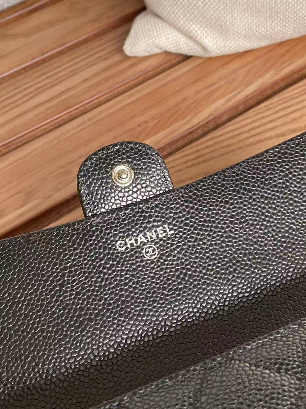 CHANEL CLASSIC FLAP LONG WALLET 19 IN BLACK CALFSKIN