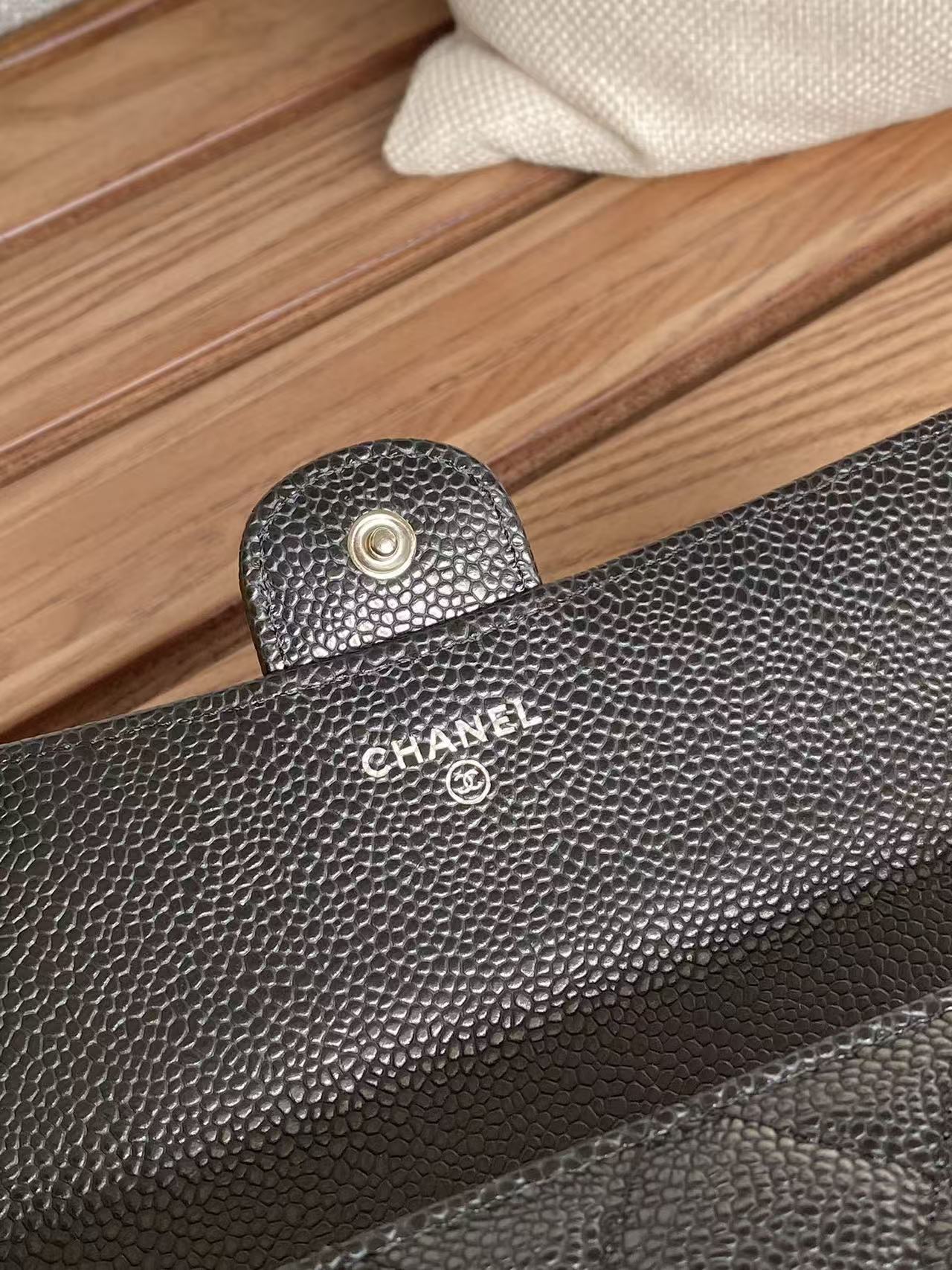 CHANEL CLASSIC FLAP LONG WALLET 19 IN BLACK CALFSKIN