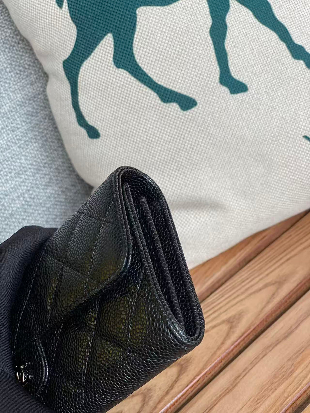 CHANEL CLASSIC FLAP LONG WALLET 19 IN BLACK CALFSKIN