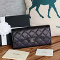 CHANEL CLASSIC FLAP LONG WALLET 19 IN BLACK CALFSKIN
