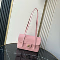 CHANEL SMALL FLAP BAG 22 IN PINK GRAINED CALFSKIN GOLD HARDWARE