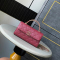 CHANEL FLAP BAG 18 IN BURGUNDY RED QUILTED CALFSKIN