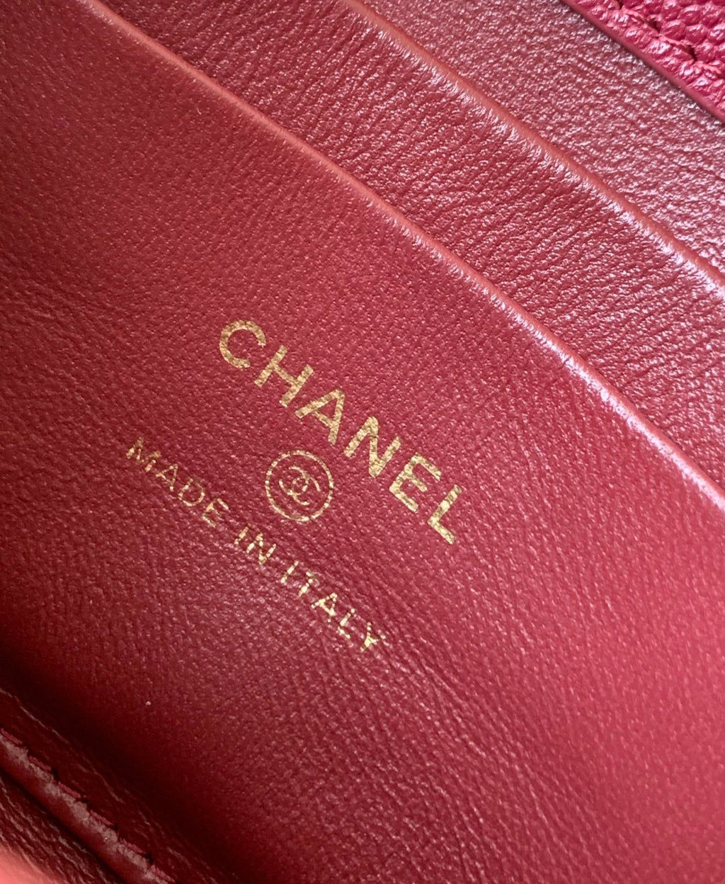 CHANEL FLAP BAG 18 IN BURGUNDY RED QUILTED CALFSKIN