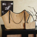 CHANEL MAXI SHOPPING BAG 47 IN BRAIDED RAFFIA GOLD HARDWARE