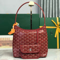 GOYARD BOHEME HOBO BAG 26 IN RED GOYARDINE CANVAS