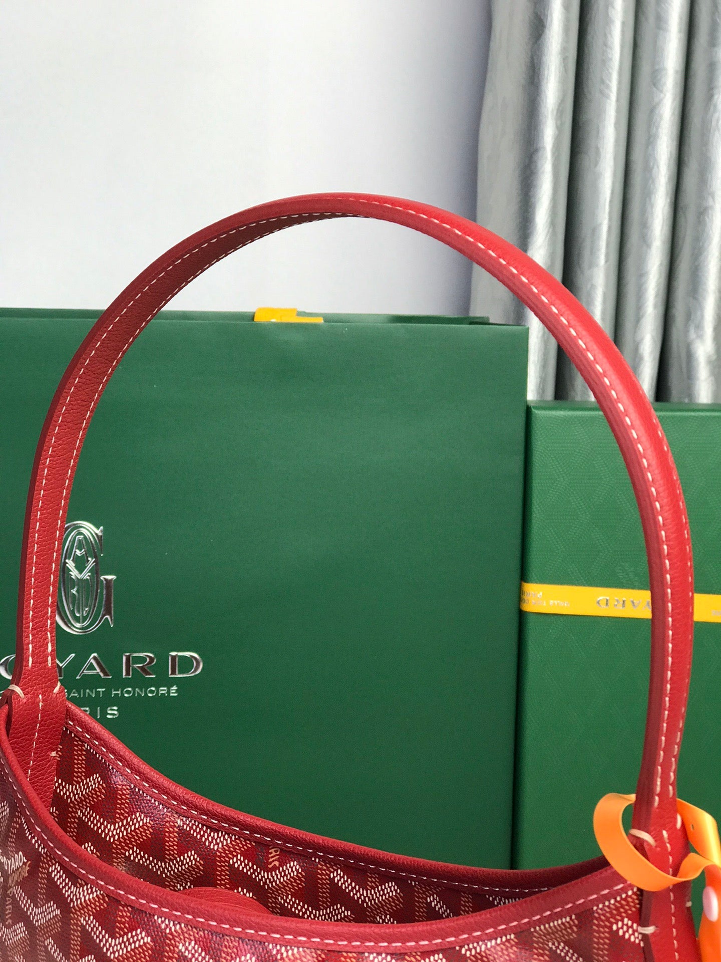 GOYARD BOHEME HOBO BAG 26 IN RED GOYARDINE CANVAS