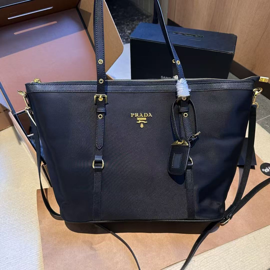 PRADA TESSUTO TOTE BAG RENYLON IN NAVY BLUE
