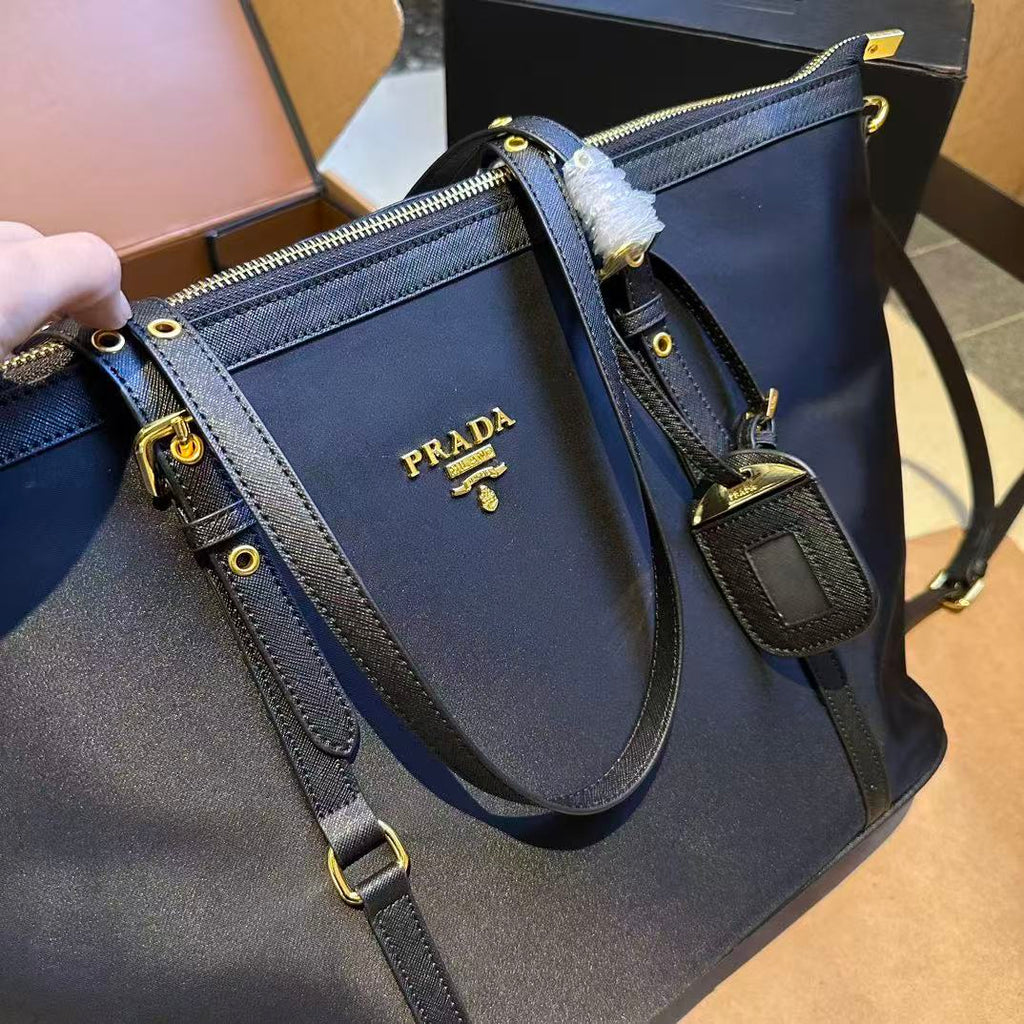 PRADA TESSUTO TOTE BAG RENYLON IN NAVY BLUE