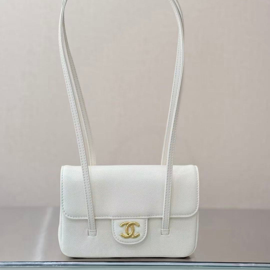 CHANEL 26S JENNY BAG 17 IN WHITE CALFSKIN