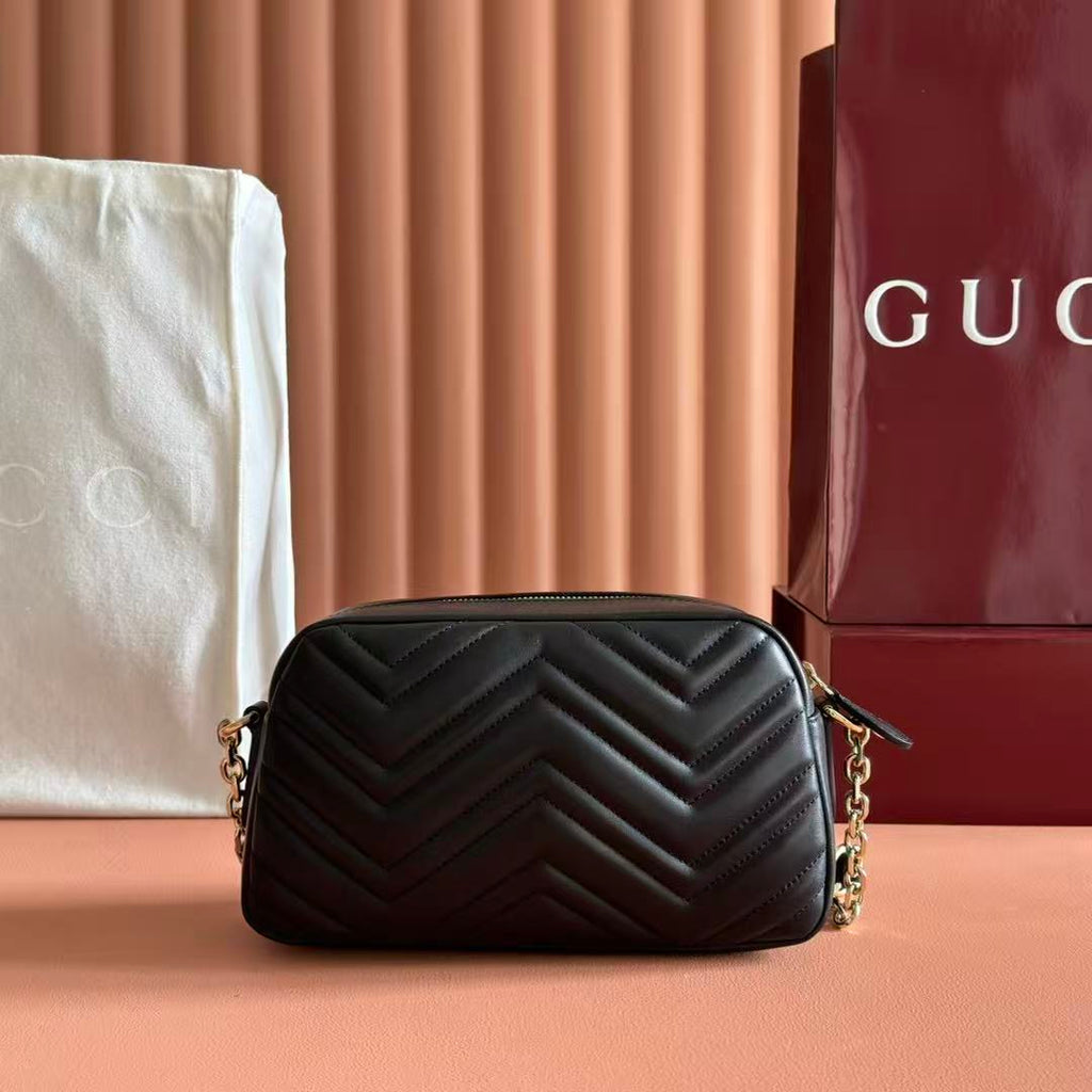 GUCCI 26S SHOULDER BAG 24 IN BLACK CALFSKIN